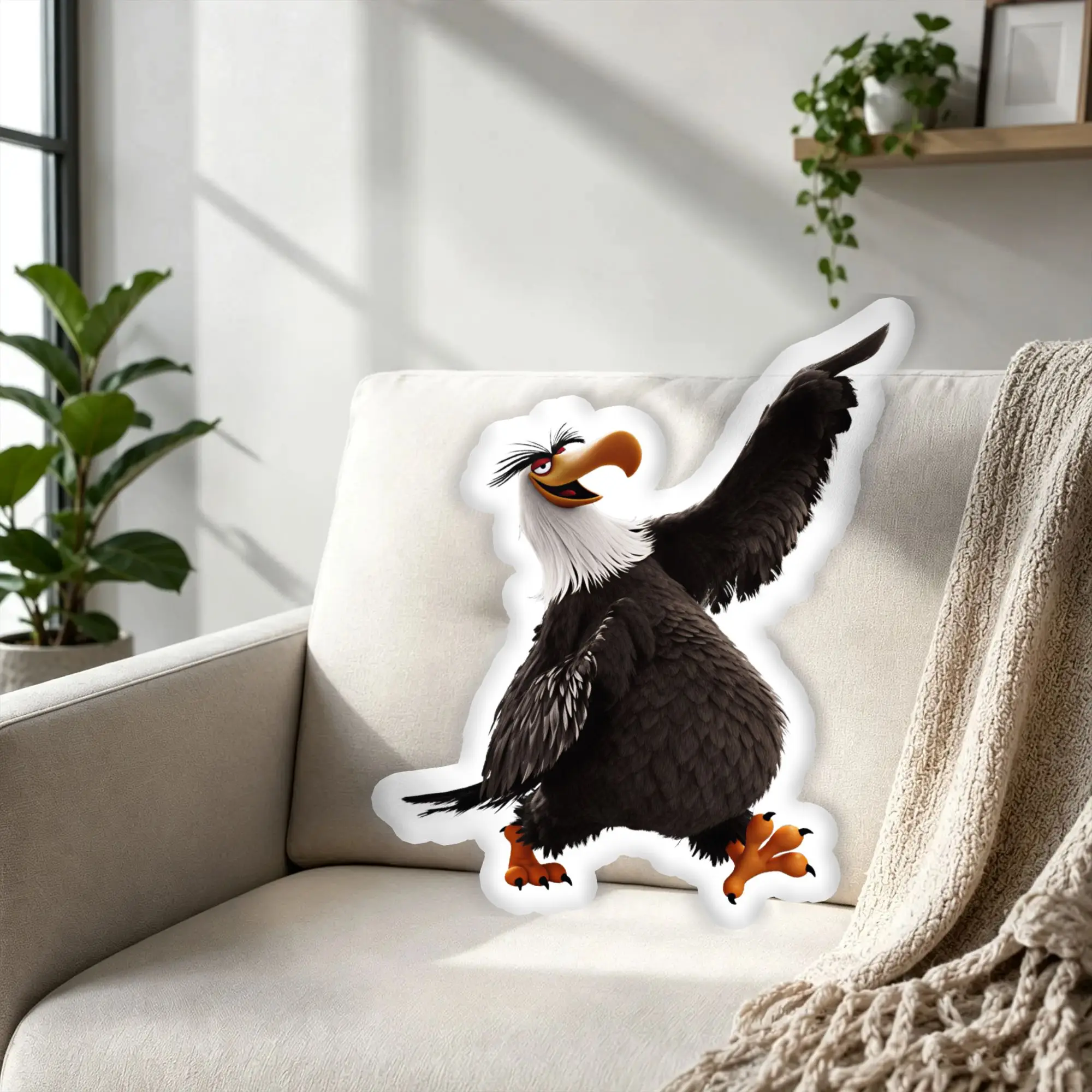 Customized Kawaii Birds Game Pillow Lovely Graphic Velvet Pillows and Cushions Humorous Cushion for Bedroom Bed Unique and Fun