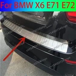 For BMW X6 E71 E72 2009 2010 2011 2012-2014 Stainless steel Rear Bumper Protector Sill Trunk Tread Plate cover Trim Car styling