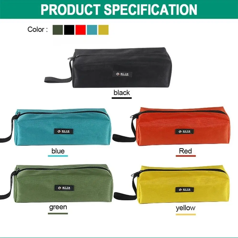 Bolsa de herramientas de lona Oxford duradera 1680D, bolsa impermeable con cremallera, piezas de Metal, bolsa de herramientas de mano, tornillos