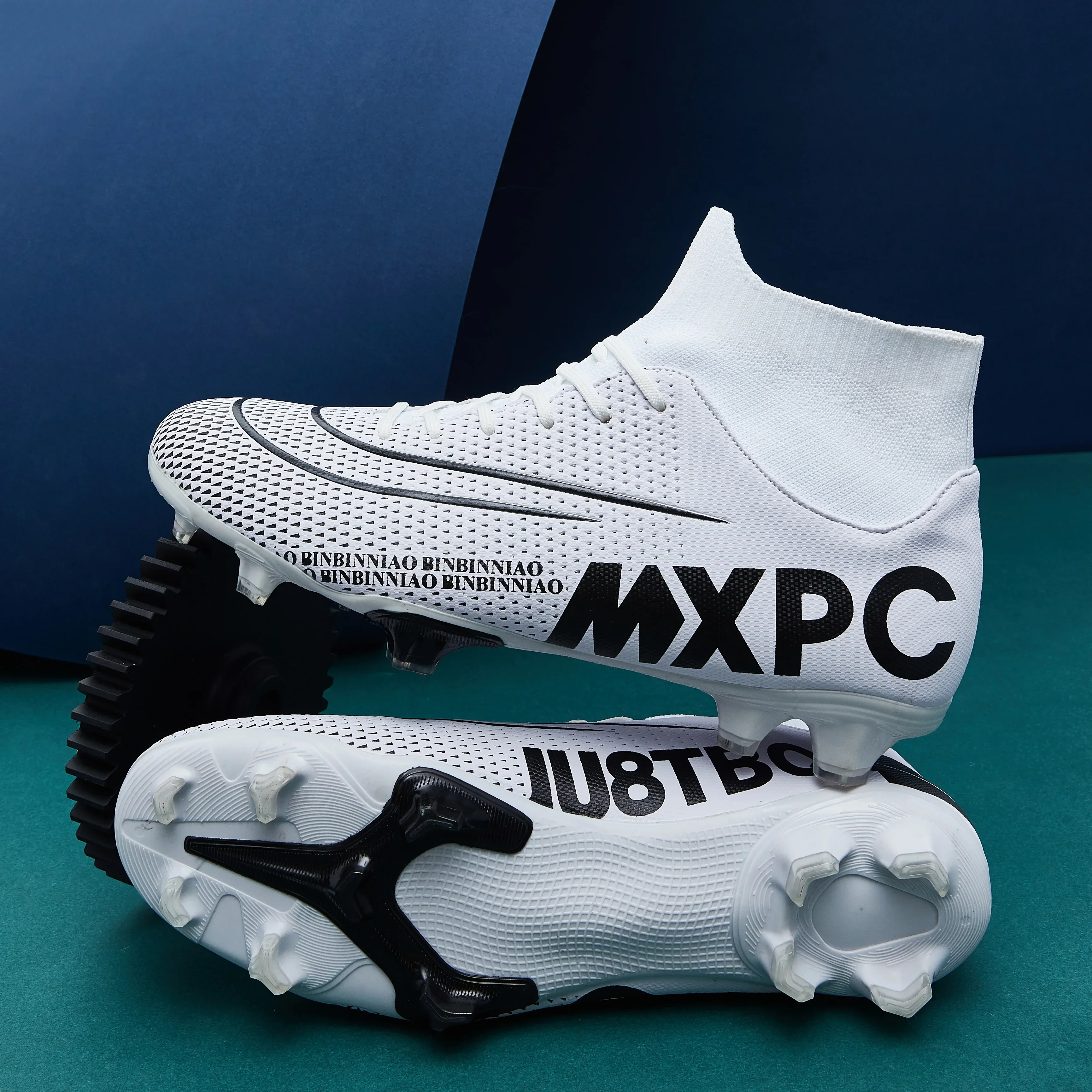 

Mens Soccer Shoes Fg/Ag High-top Spikes Football Shoes for Big Boy Professional Training Turf Outdoor Boots Athletic Sneaker