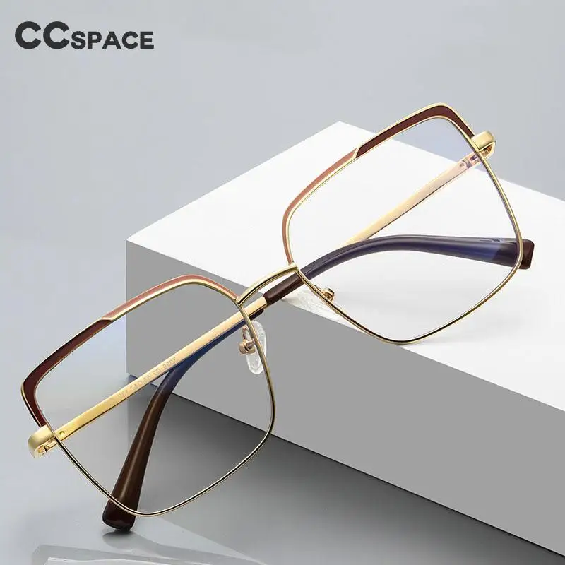 56562 Large Size Metal Square Colored Eyebrow Frame Optical Glasses Frame Women's Office Anti Blue Light Glasses