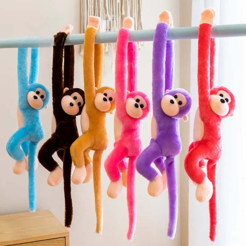 

1 шт., 60 см, плюшевая обезьяна с длинными рукавами для детей, мягкая гиббон, подвесные декорации для комнаты, успокаивающий подарок для девочек, подвесные игрушки