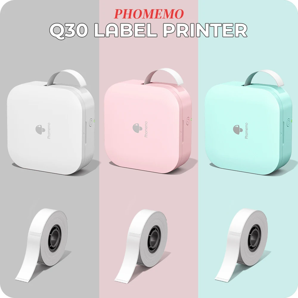 Phomemo Q30 Label Printer Wireless Bluetooth Labeling Printing Thermal Label Maker for 6-15mm Labels Similar to P15 D110 D110M