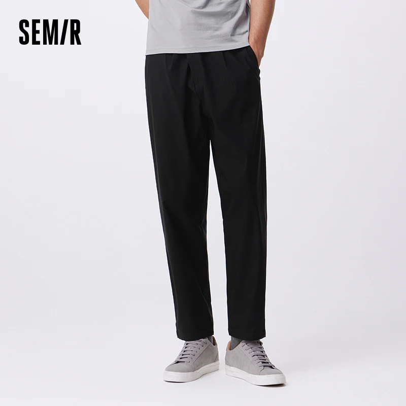 Semir Casual Pants Men Simple Solid Color Business Commuting Tapered Long Pants Wszechstronne elastyczne spodnie teksturowane