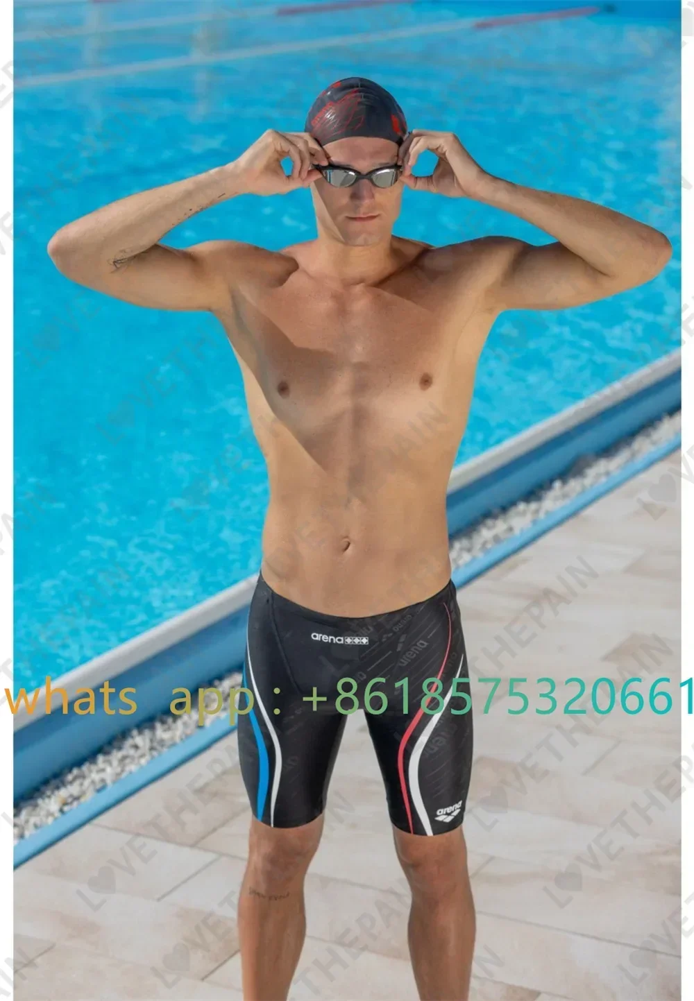 Summer Men's Printing Swimming Tights Shorts Surfing Jammer Swimwear Beach Trunks Sports Training Trunks Quick Dry Surf Swimsuit image 4
