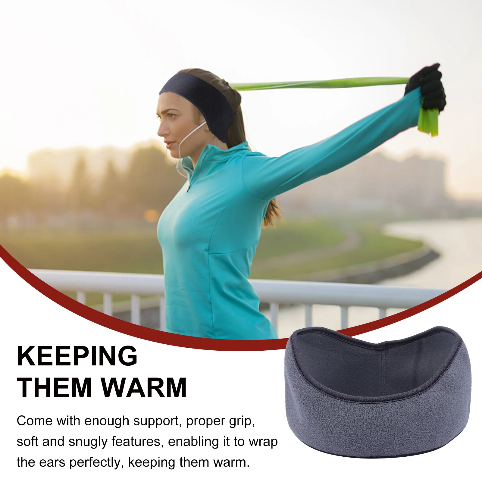

2Pcs Polar Ear Sports Headb Muffs Stretchy Headb s Warm Protection Full Cover Yoga Accessories Winter Sports
