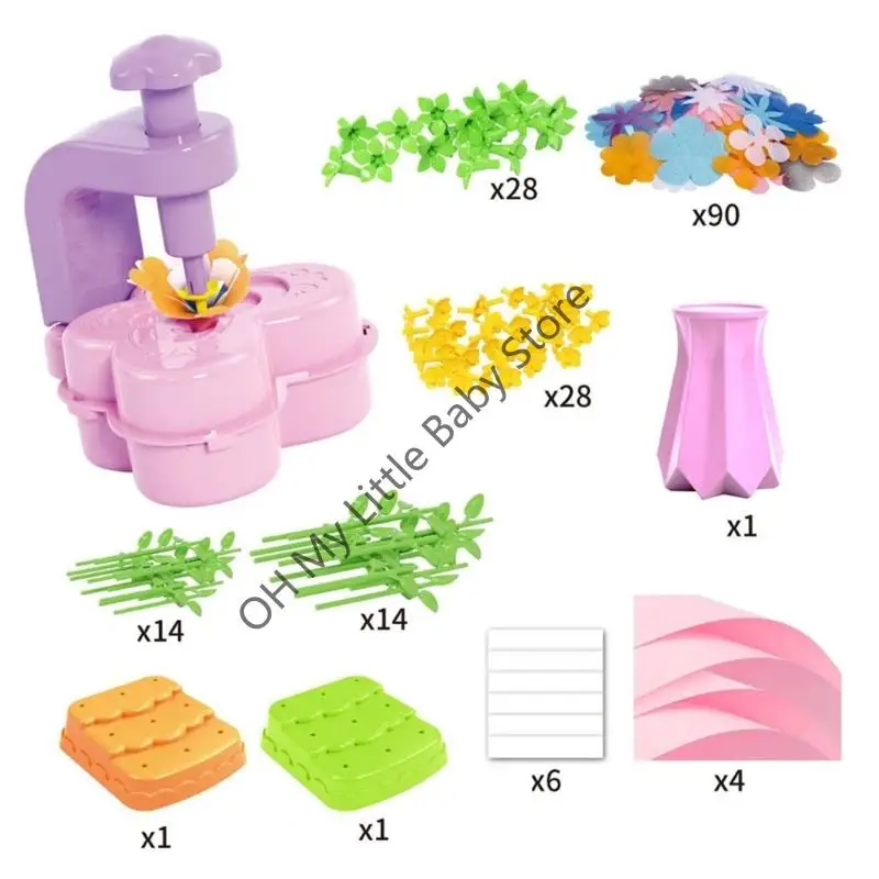 M76C Creative Artificial Flower Buquet Buquet Maszyna maszynowe Zestawy rzemieślnicze dla dzieci bezpieczne plastikowe sztuka