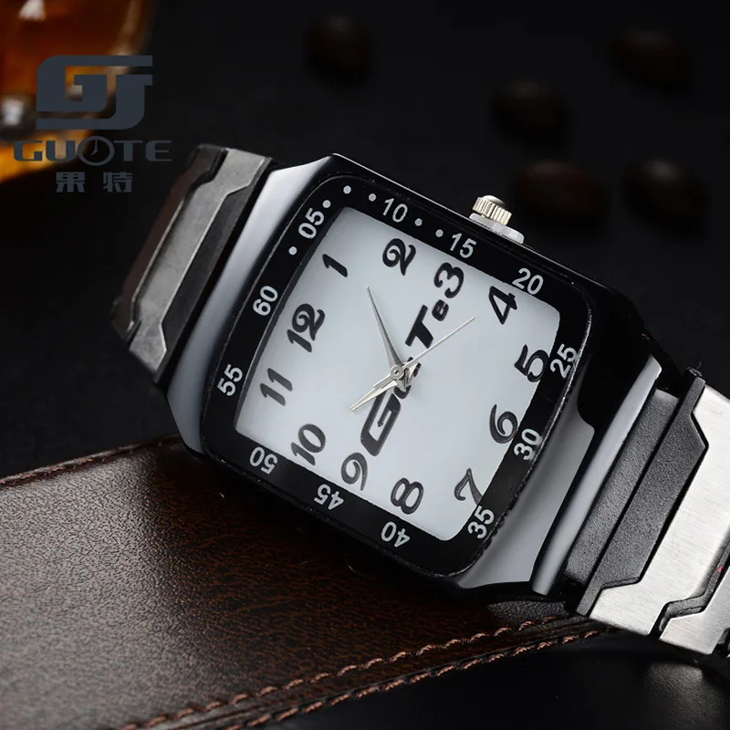 Free Shipping New Fashion Luxury Men Stainless Steel Rectangle Quartz Watch Men Business Sports Watches Women Watches For Gifts