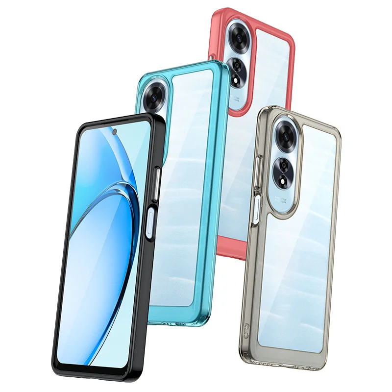 Hybrid Rugged Case for Oppo A60 4G CPH2631 Silicone TPU Bumper Crystal Clear Armor Hard Back Cover Case for Oppo A60 4G CPH2631