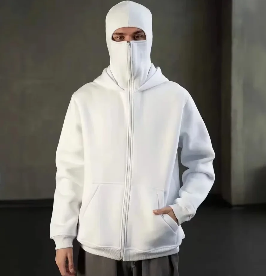 F-CAW-F نمط مطبوعة القطن قناع قلنسوة بسحاب الخريف/الشتاء جديد الرجال والنساء موضة Balaklafa مقنعين البلوز #6