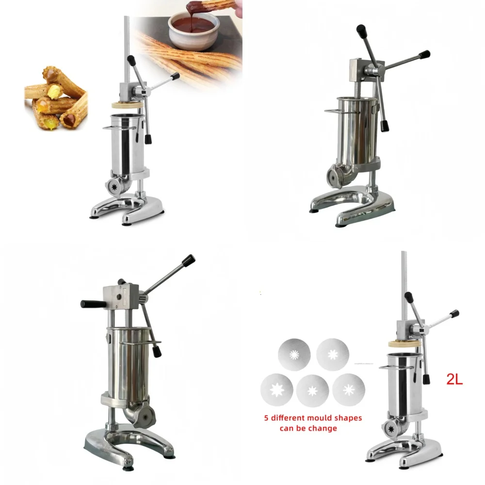 Hot sell Quick Shipment Commercial 2L Spanish Churros Machine Churro Making Machine for Snack and Dessert Shop With 5 Moulds
