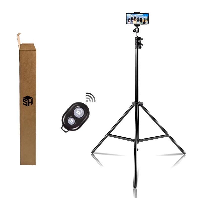 

SH Photo Tripod Extendable Tripod Stand with Bluetooth Remote For Digital Camera Phone Heavy Duty Aluminum Softbox