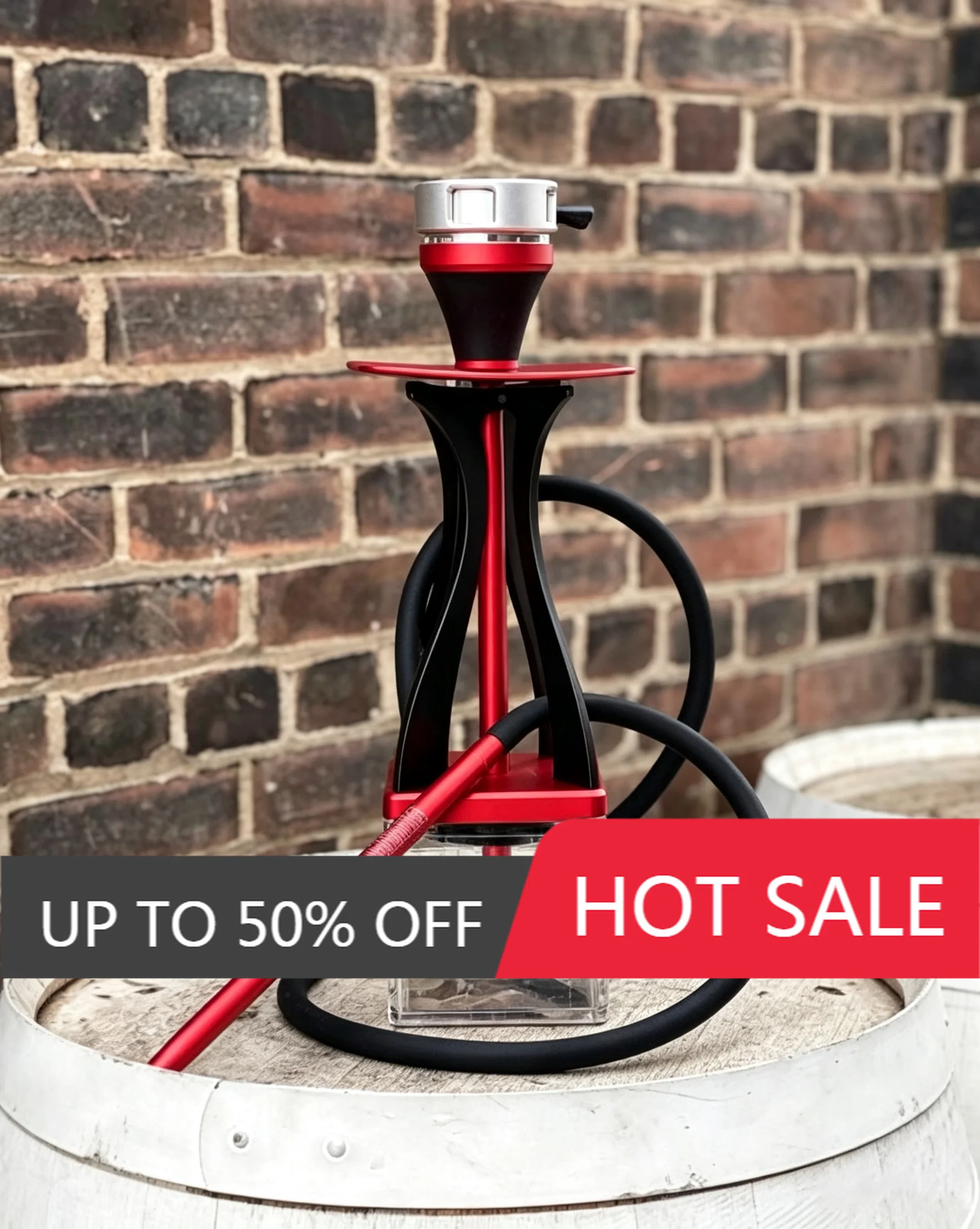 Shishabucks Cloud Mini Hookah Aluminum Material Single Hose With Square Acrylic Base That Features 4-corner Purge