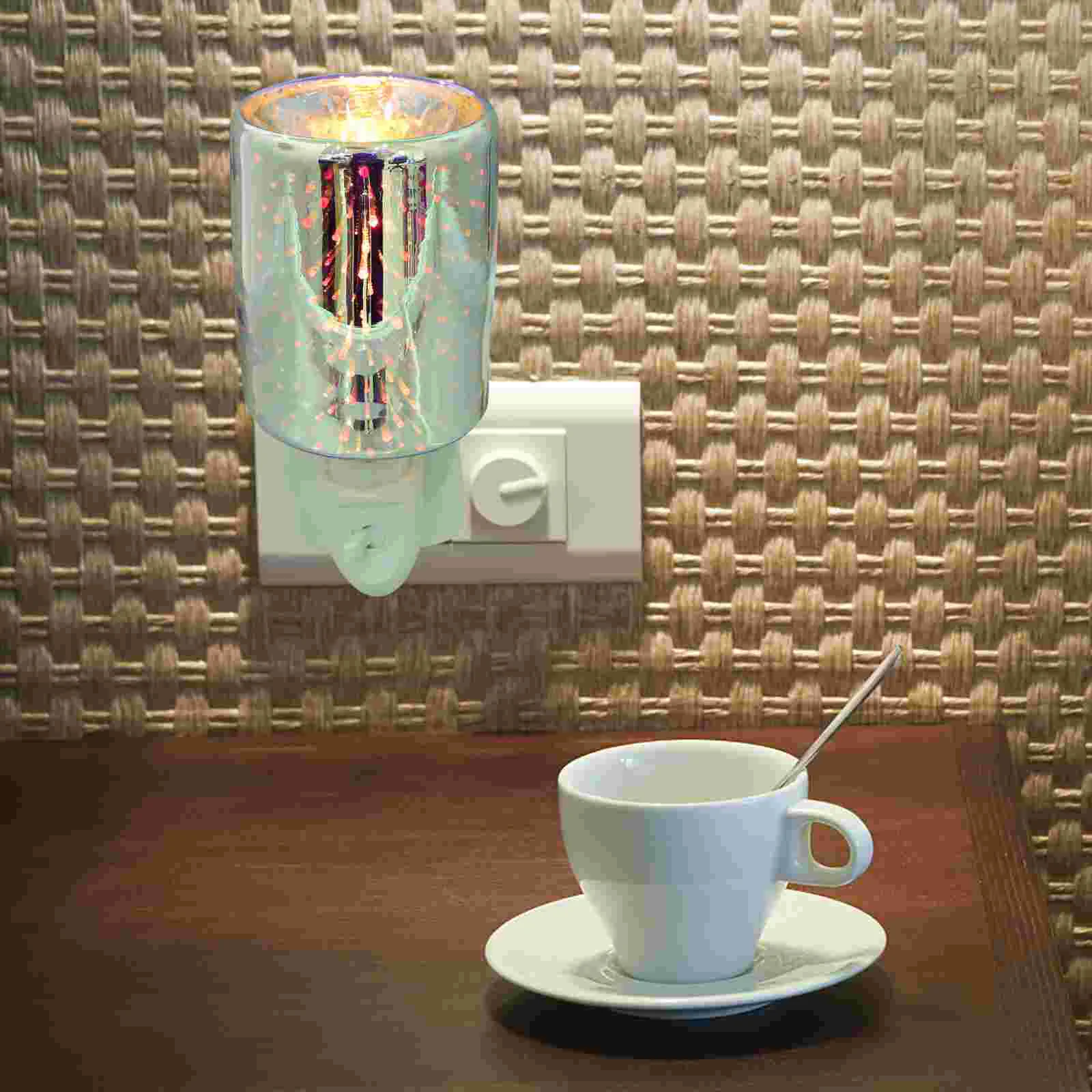 Lampu Aroma Plug-in hangat, lilin peleburan 3D kaca wangi listrik warna-warni