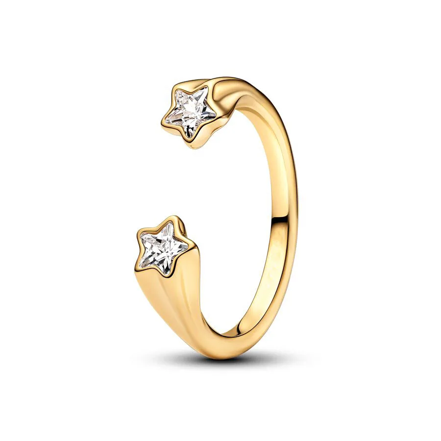 New Fashion Beautiful Shooting Stars Open Ring Fit Original Pan Women Classic Romantic Jewelry Couple Festival Gift