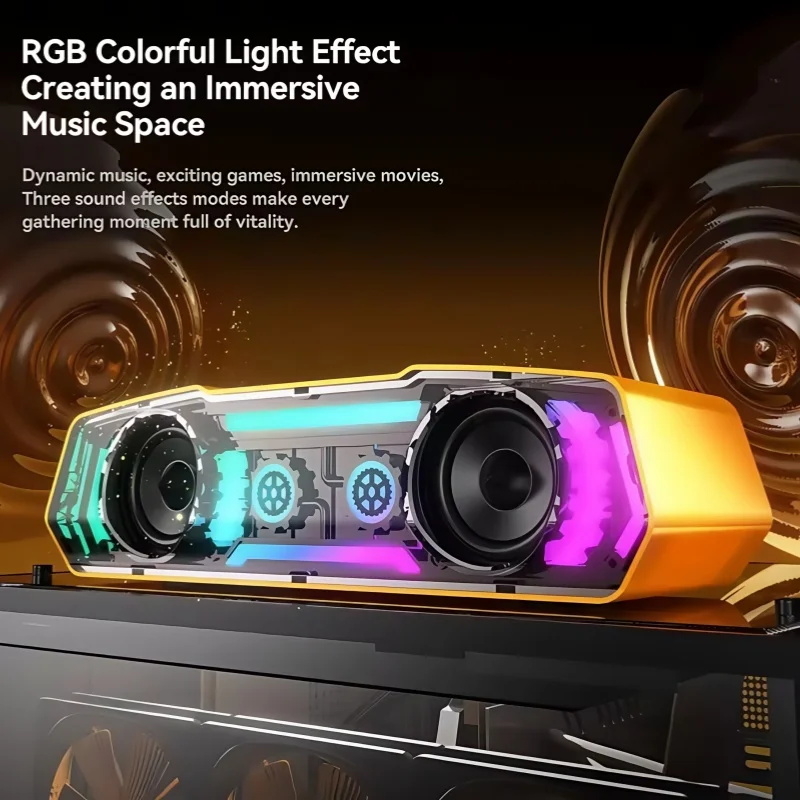 

JY-45high-quality Stereo Surround Sound Wireless Bluetooth Speaker Subwoofer RGB Light Desktop Home Party Bluetooth Caixa De Som