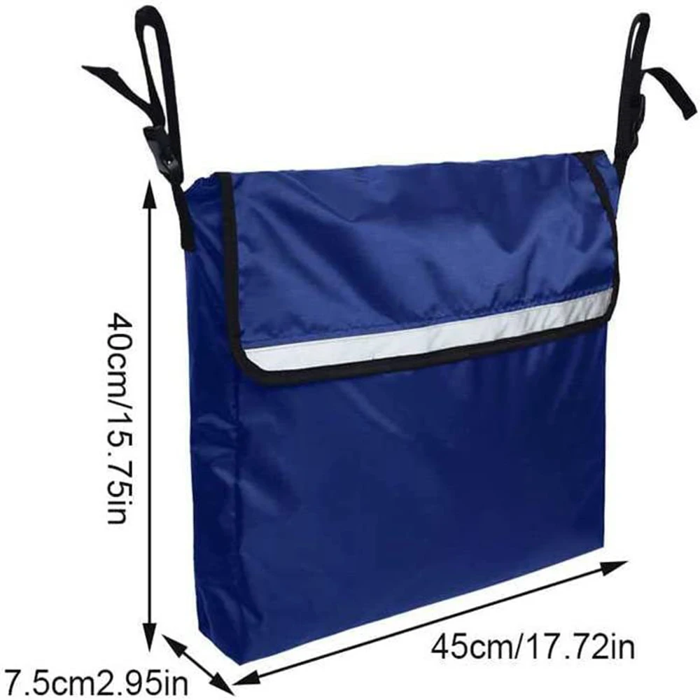 Wheelchair Rear Bag Reflective Tape Waterproof Storage Bag Water Bottle Storage Bag Accessories Suitable for Wheelchairs