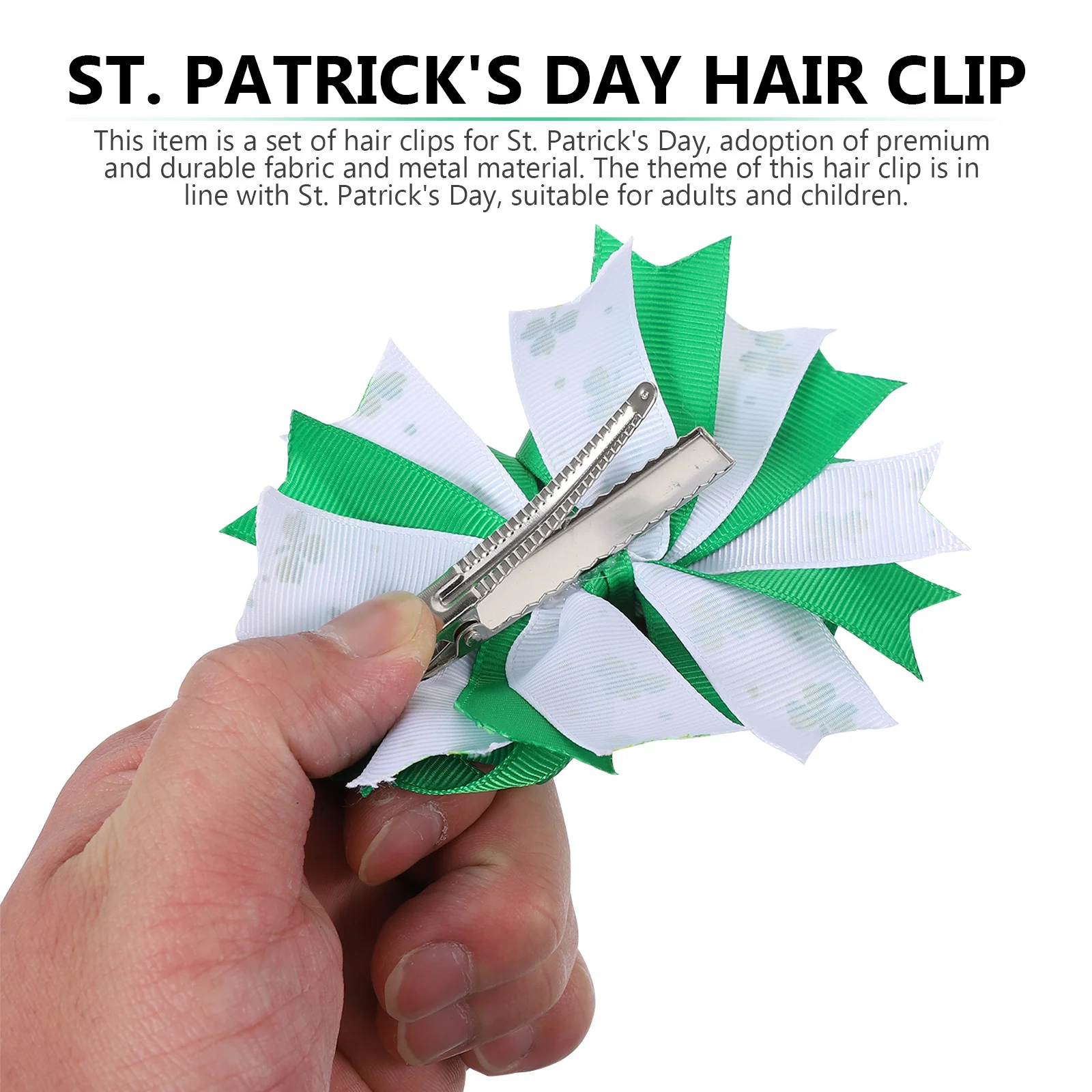 

2Pcs Four Leaf Clover Hair Clips Shamrock Design Ideal for St Patrick's Day Outfits Babies Party Parade