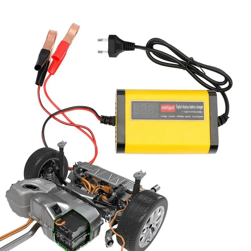 

Automatic Car Battery Charger 12V Digital Display Battery Charger Power Puls Repair Chargers Wet Dry Lead Acid for Motorcycle 2A