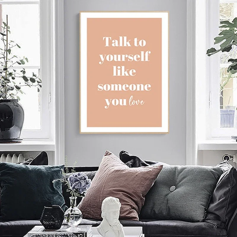 نمط الشمال تحفيزي أقوال نصية حروف طباعة ملصق فني قماش ، ديكور غرفة المعيشة ، صورة ديكور حائط للمنزل