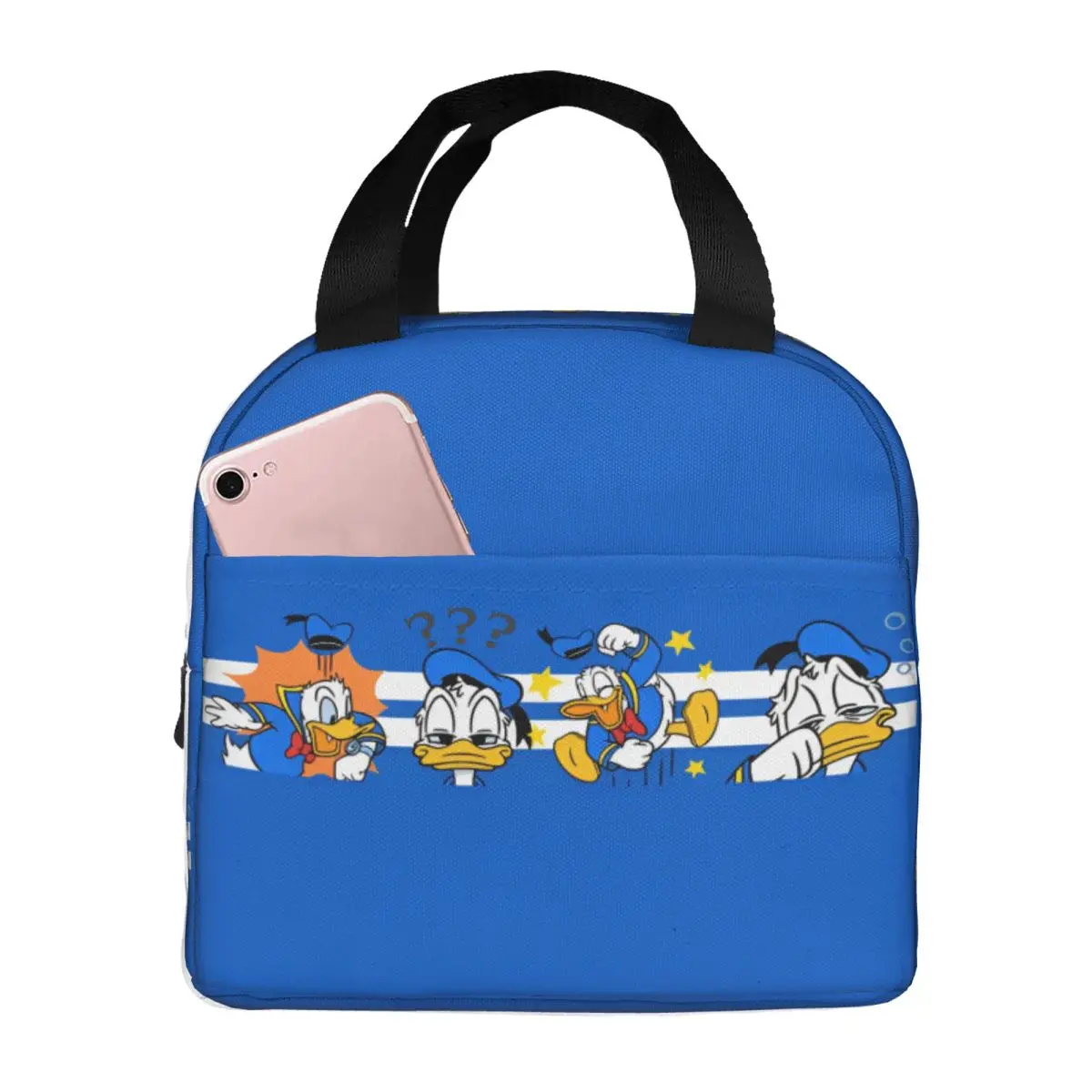 

Custom Donaldes Anime Duckes Resuable Lunch Box for Women Leakproof Cartoon Cooler Thermal Food Insulated Lunch Bag School