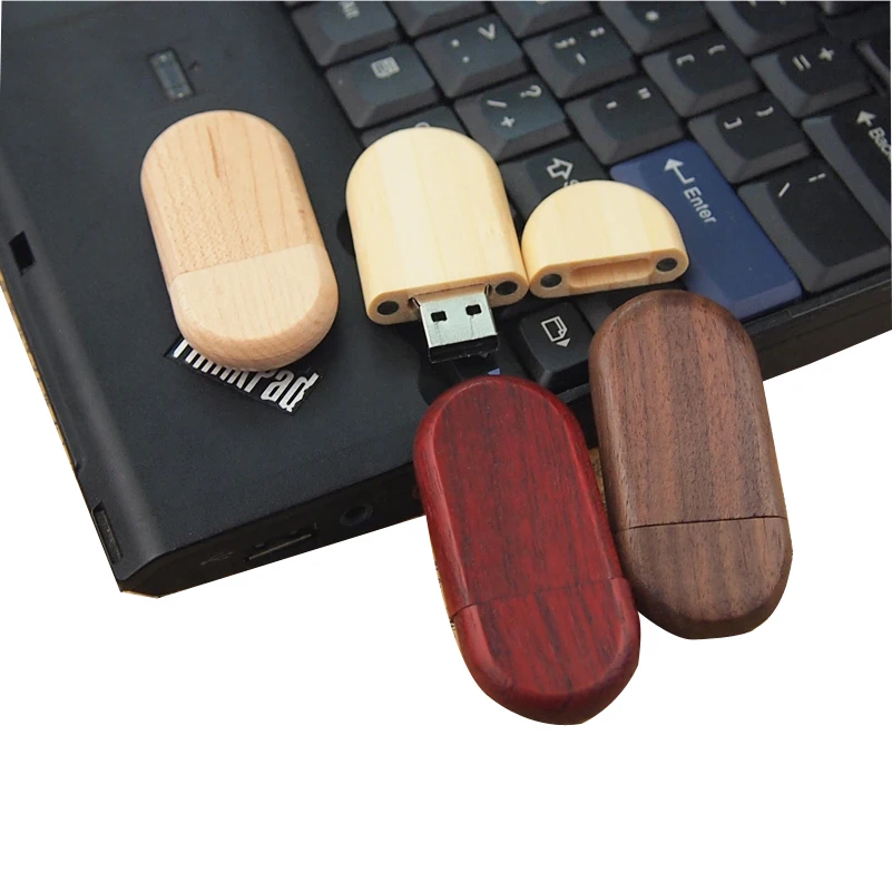 10PCS/lot Custom LOGO Creativity Round Wooden Usb 2.0 Box Usb Pen Drive 16GB 128GB USB Flash Drive for Photography/Wedding Gift
