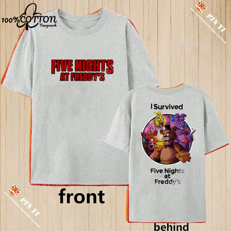 

Harajuku Fashion Casual Fnaf 2 Animatronics Five Nights A Street Summer Print T Shirt 100% Cotton Creative O-neck Short-sleev