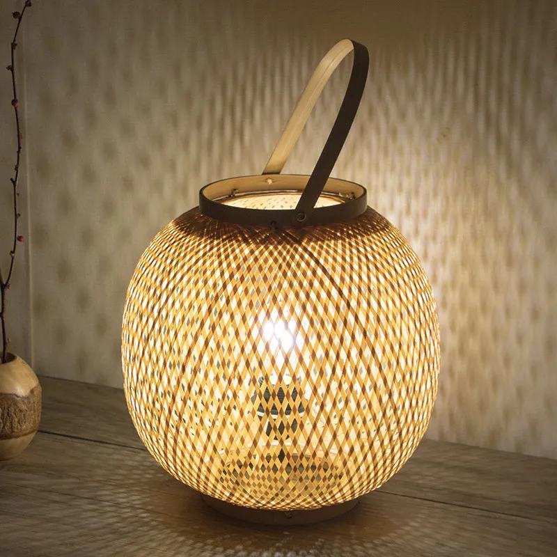 Vietnam Handmade Bamboo Artwork Bamboo Restaurant Bedroom Balcony Japanese Table Lamp