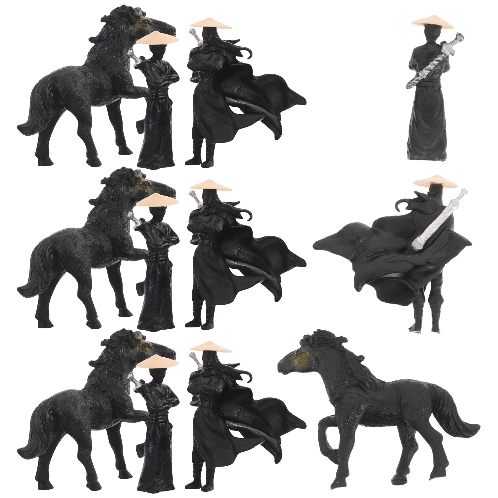 

12Pcs Miniature Chinese Wuxia Characters Ancient Style Resin Micro Landscape Decoration Desktop Ornament for Fish Tank Garden