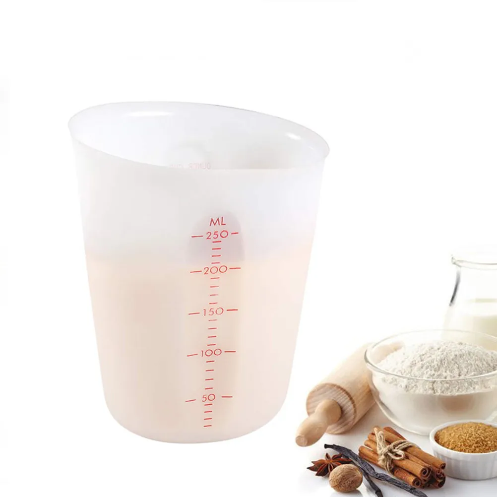 

250Ml Silicone Measuring Cup Translucent Double Scale Flexible Pour Baking Cooking DIY Tool for Mixing Kitchen