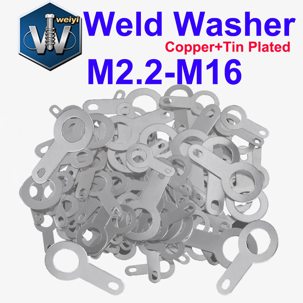 Weiyi M2.2-M16 Tin Plated Copper Single Head Soldering Terminal Circular Weld Washer Welding Sheet Solding Lug Washers