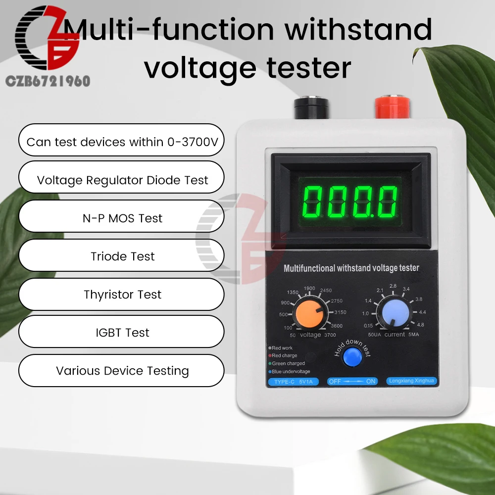 IGBT Voltage Capability Transistor Tester 0V-3700V Diode MOS Triode LED Display Voltmeter Multimeter Internal Resistance Tester