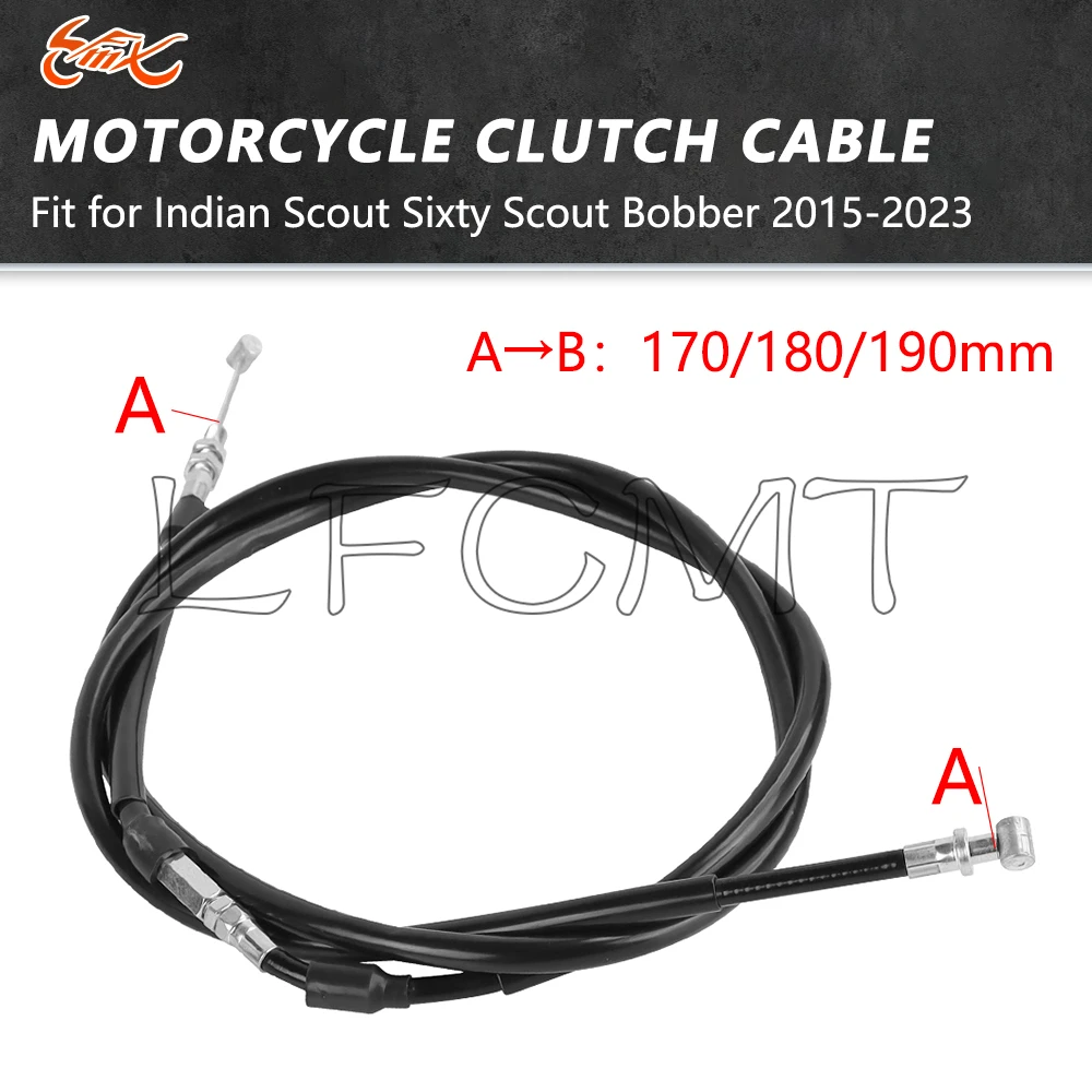 

66"70"74" 1.7m/1.8m/1.9m Motorcycle Extended Clutch Cable Line Wire Fit for Indian Scout /Scout Sixty /Scout Bobber 2015-2023