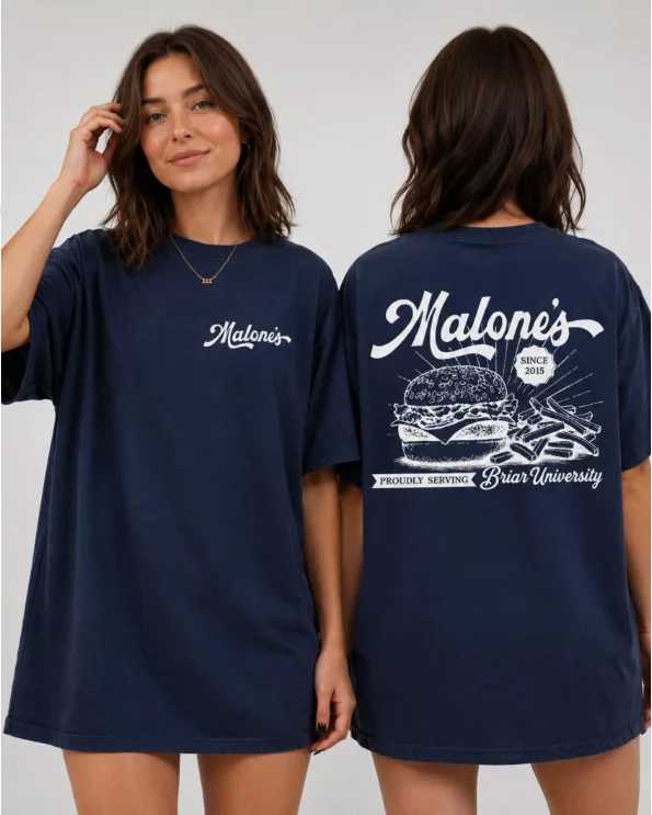 Malone’s Vintage Diner Shirt Retro Briar University Tee Hockey Romance Shirt Off Campus Inspired Gift Men Women T-shirts