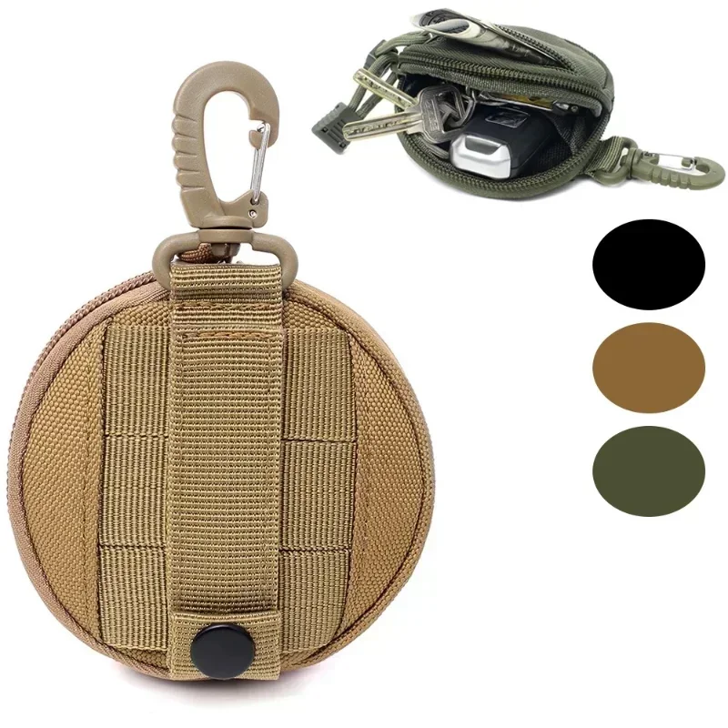 1000D New Outdoor Casual Men Coin Wallet Portable Mini Money Coin Pouch Keys Holder Waist Bag Round Small Case Zipper Wallet