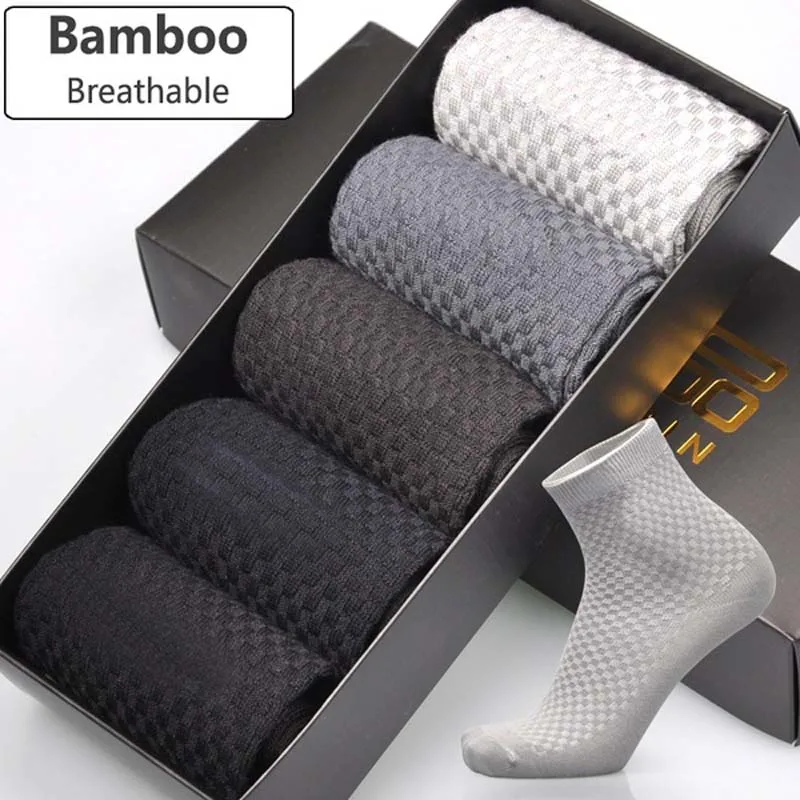 Bamboo Fiber Socks Men Deodorant Sock High Tube Business Solid Breathable Men Women Elastic Socks Autumn Spring 2020