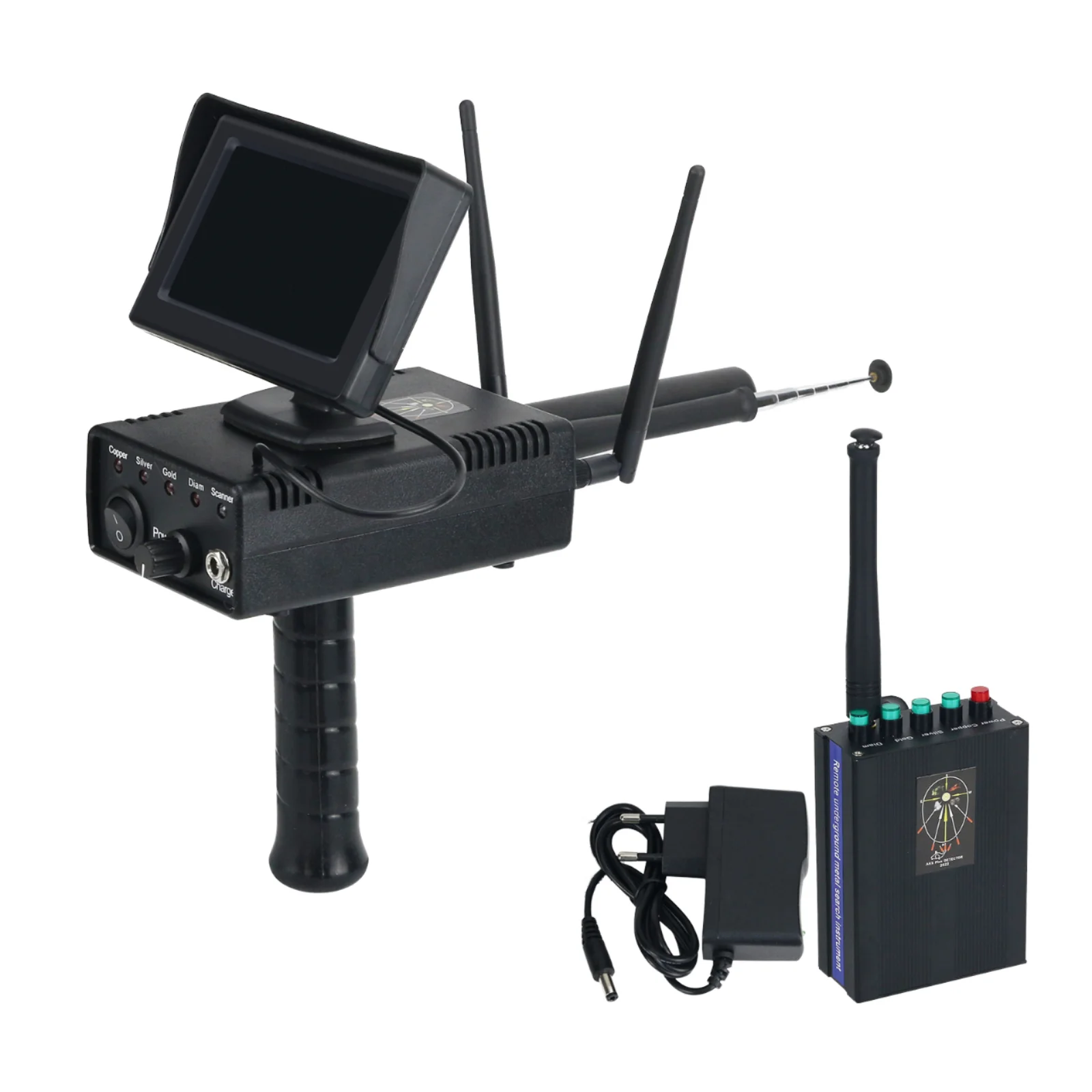 AKS Plus Automatic High-Range 3D Underground Metal Detector Long Screen Machine for Deep Gold Silver Diamond Treasure Search