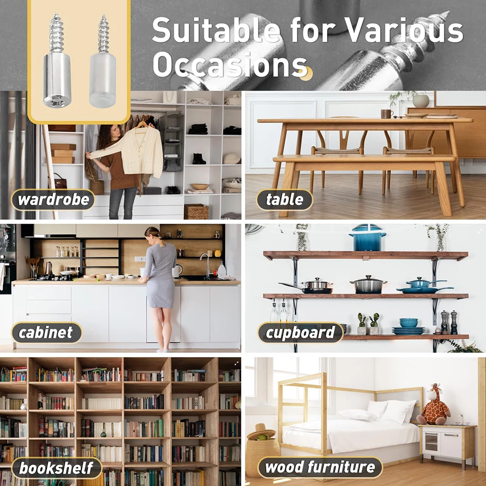 200/50 шт. саморезы, многослойный держатель тарелки, фиксированная опора для шкафа, штифты для полки с нескользящим рукавом, кухонная утварь