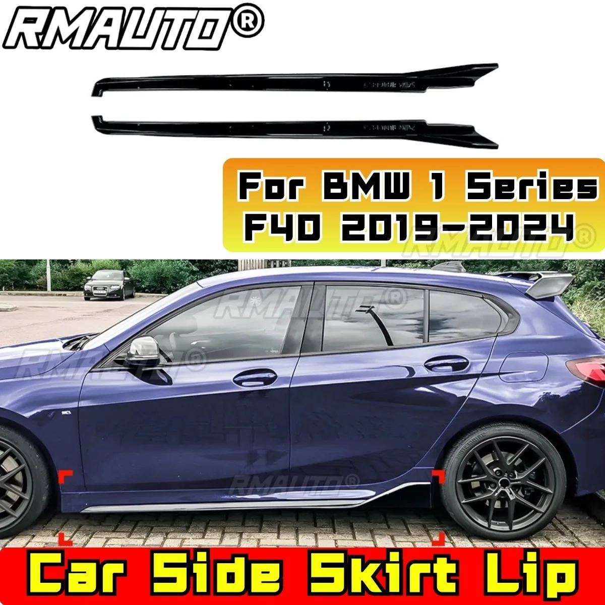

For BMW 1 Series F40 Car Side Skirt Lip Side Skirt Spoiler Guard Kit For BMW 1 Series F40 M Sport 2019-2024 Modification Part