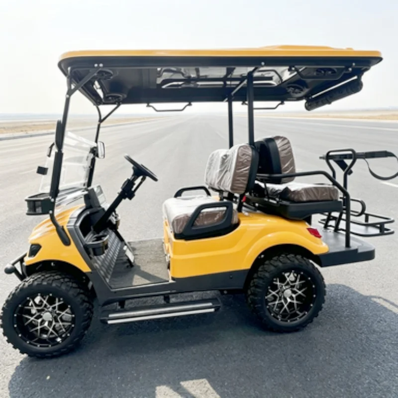 Wholesale Custom Low Speed 30km/h Utility Electric Golf Cart With Windshield 14-Inch Tires Bumper Front Basket Foot Pedal