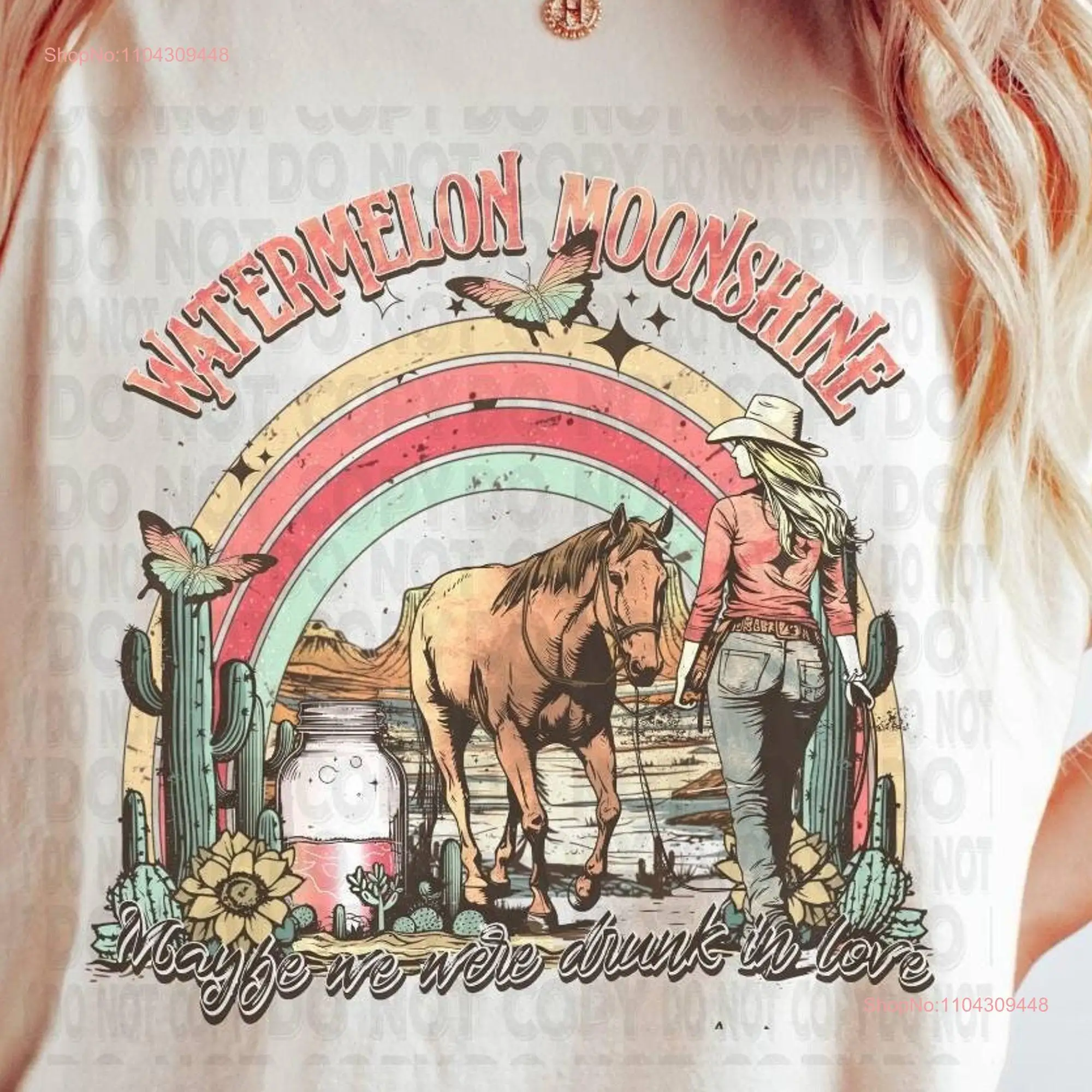 Watermelon Moonshine T Shirt Country Music Western ConcerT long or short sleeves