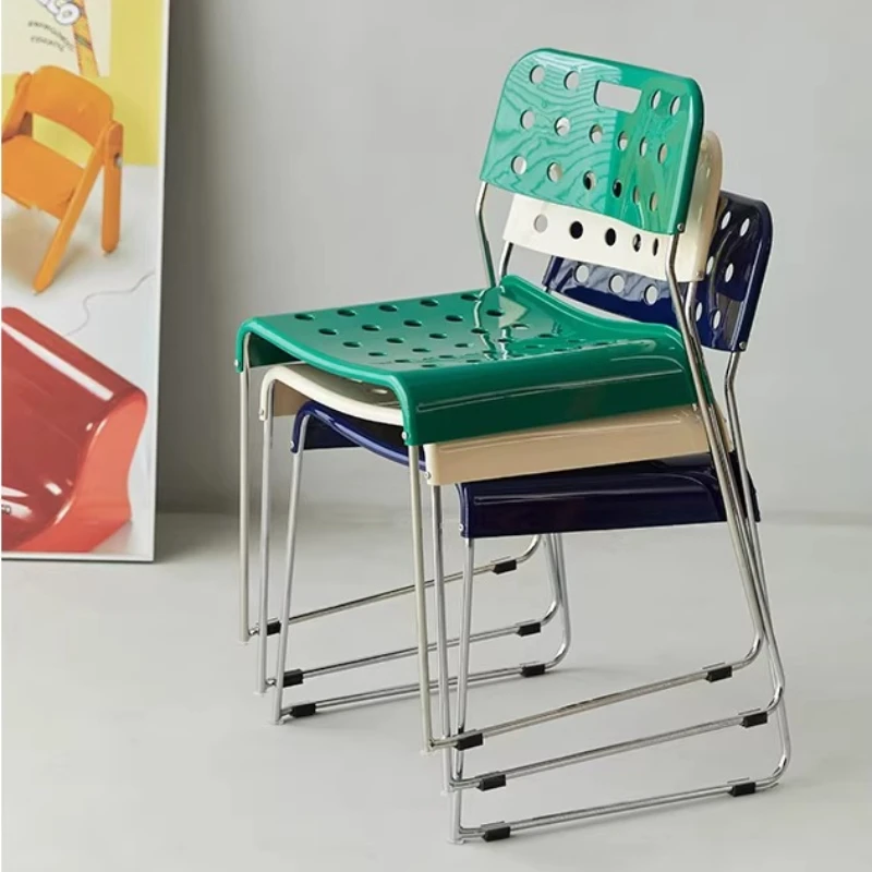 

Корейский перфорированный стул со спинкой, пластиковый обеденный стул в стиле середины века, современное кресло для приемной, офисных и конференц-залов