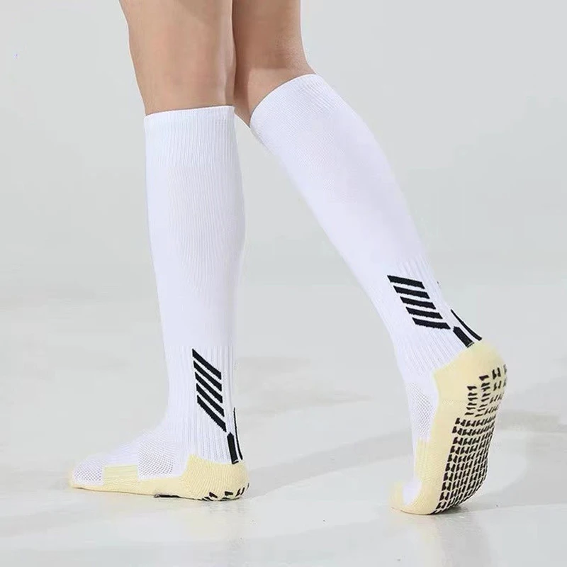 Long Tube Anti-Slip Soccer Socks Knee High Adults Kids Silicone Suction Cup Towel Bottom Football Hockey Grip Socks Extra Size