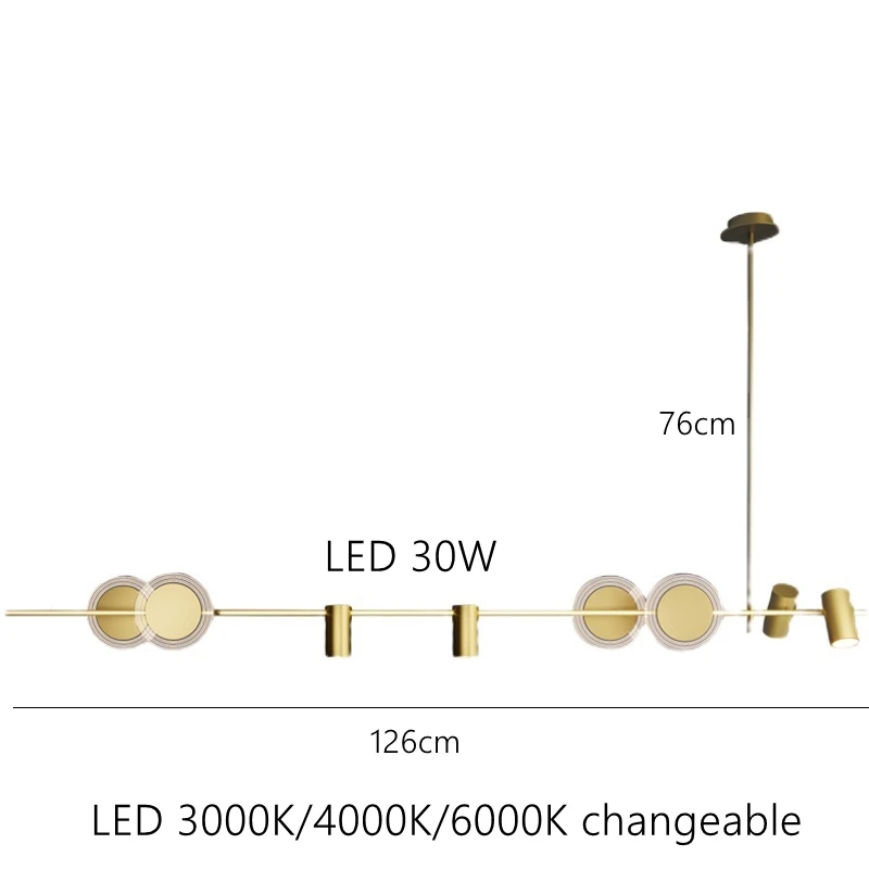 豪華な金メッキ真鍮LEDペンダントランプ,長いテーブルシャンデリア,シンプルな家,別荘,島の装飾,新しいモデル