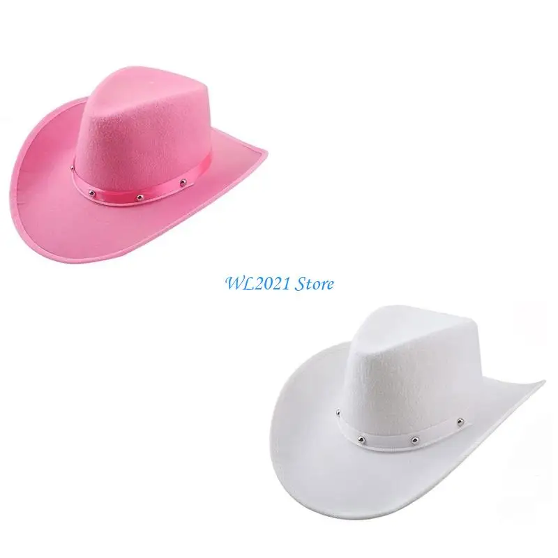 

G5GC White Pink Cowboy Hats For Adults Themed Parties Lightweight Perfect Costume