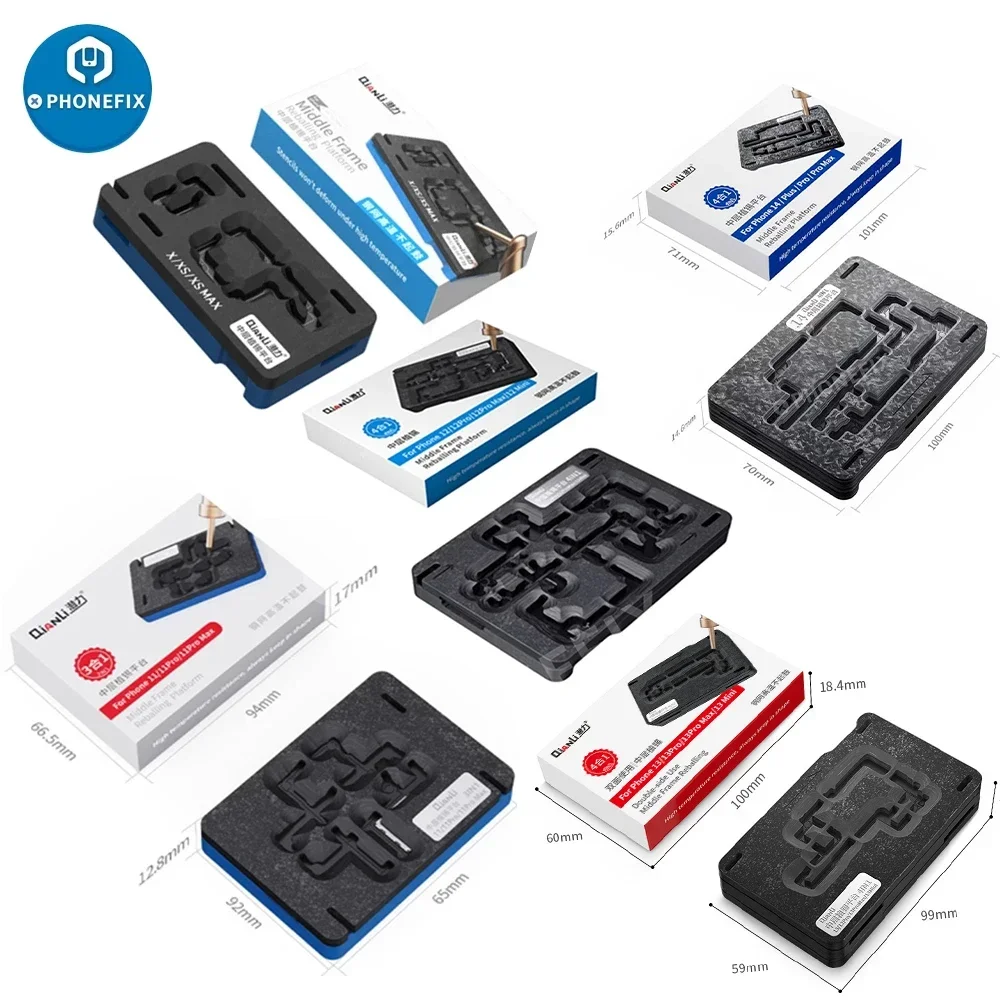 QianLi ip16 4-IN-1 Middle Frame Reballing Platform High Temperature Magnetic Motherboard Rework Fixture for iPhone X-16 Pro Max