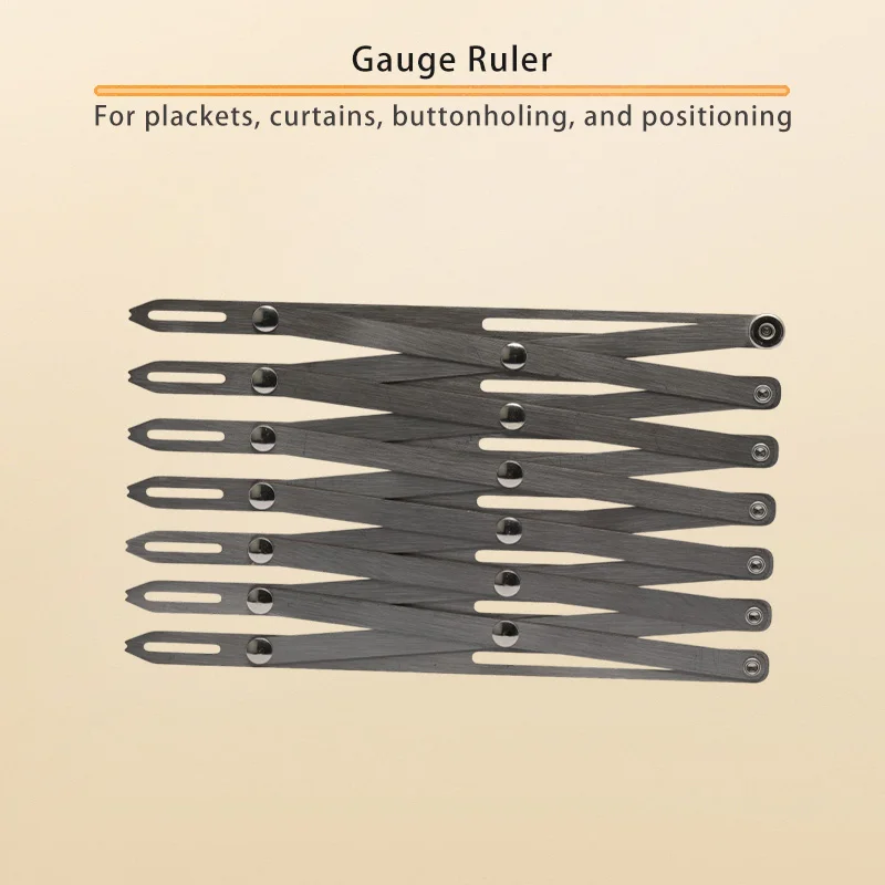 2nd Gen Adjustable Button Spacing Ruler Retractable Positioning Tool for Curtains & Garment Sewing DIY Pleat Marker