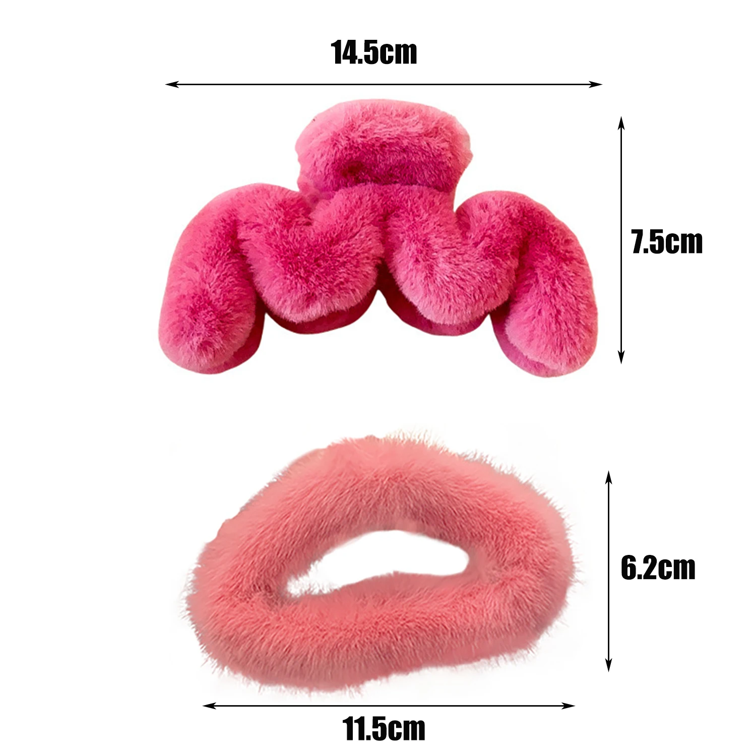 Fluffy Colorful M-shaped Hair Clip Hairpin New Autumn Winter Plush Large Hair Claw Women Hair Accessories