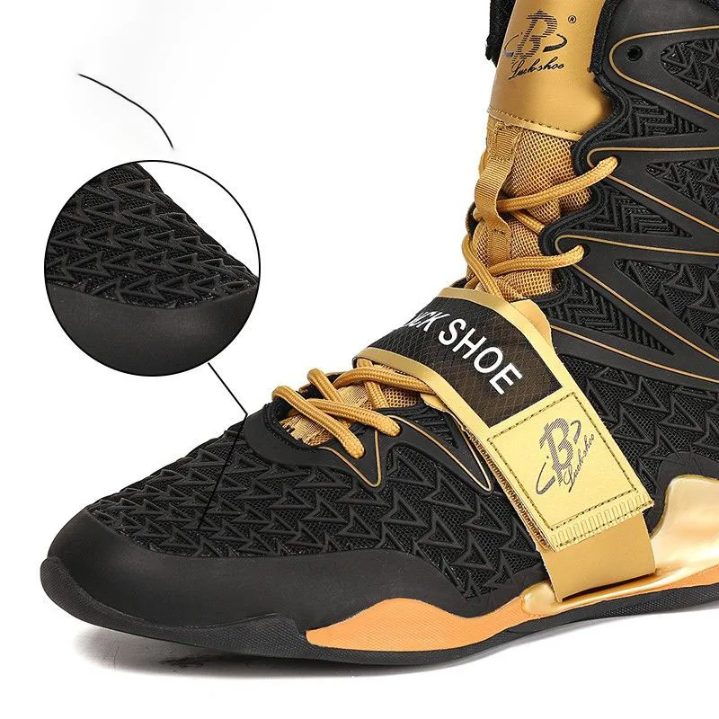 High quality men's and women's wrestling shoes Fashion simple lightweight fitness shoes Professional boxing shoes Anti-skid