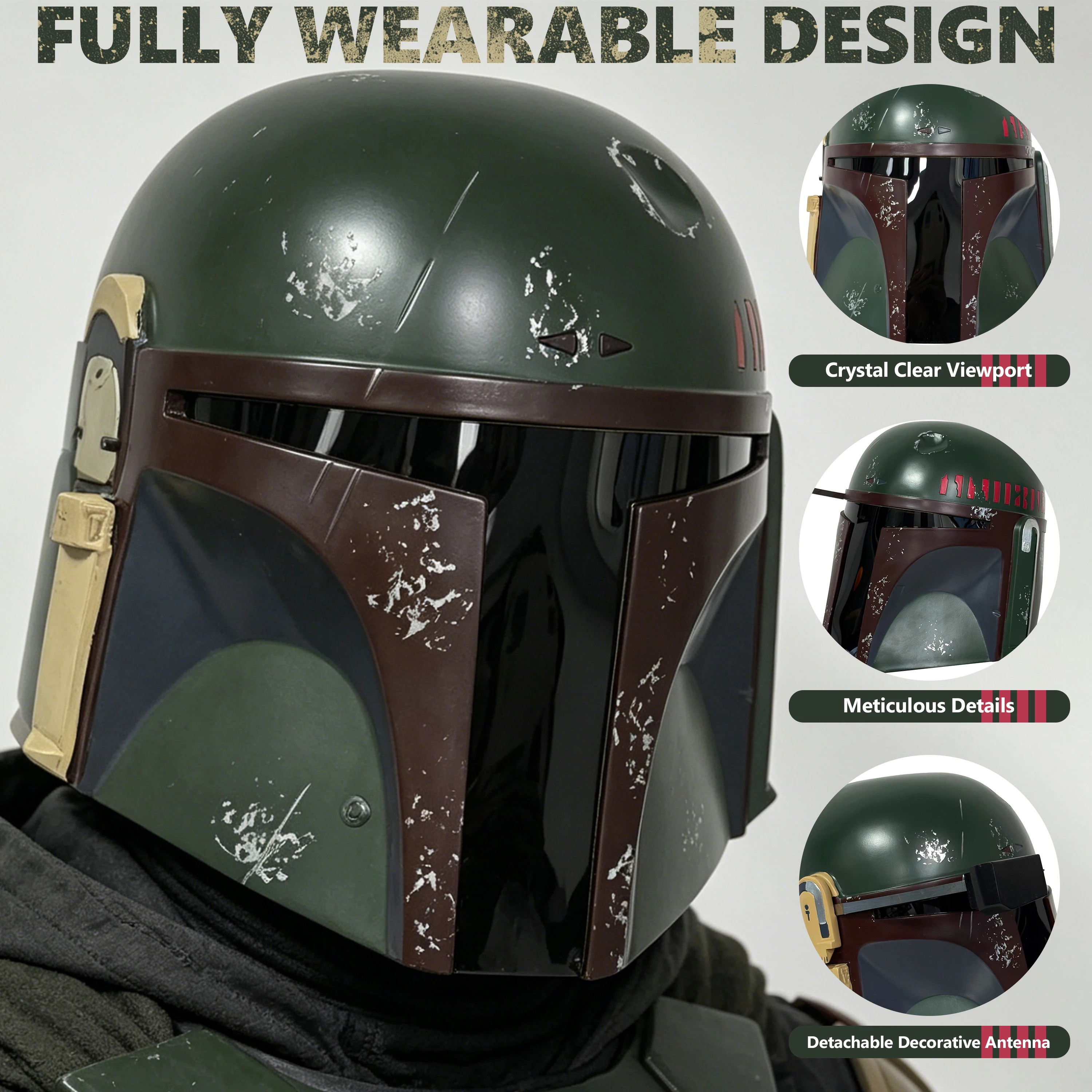 PHS Boba Fett Cosplay PVC Helmet Mask Force Link Costume Prop Party Collectible Gift